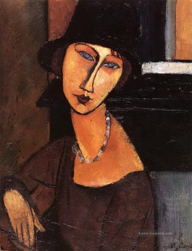  jean - Jeanne Hébuterne mit Hut und Halskette 1917 Amedeo Modigliani